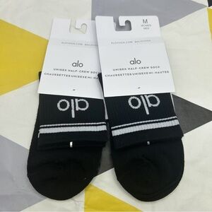 ALO Yoga Black Athletic Half-Crew Socks